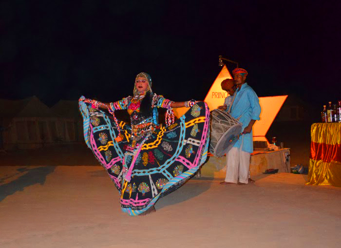 Rajasthani folk dance troupe performing at corporate event
